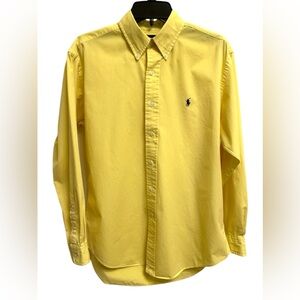 Ralph Lauren Men’s Shirt Button Down Butter Yellow Long Sleeve Office Size M
